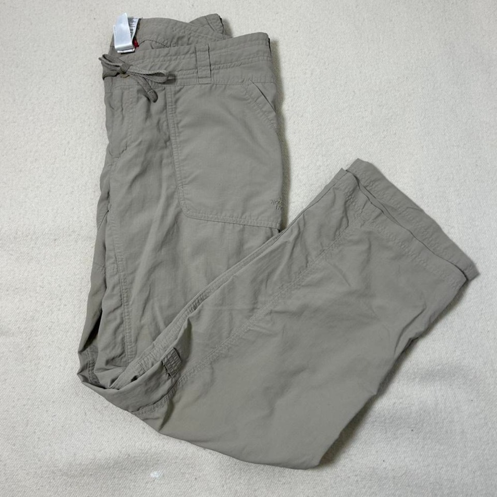 North‎ Face Pants Women Size 14 Noble Coyote Kaki Stretch Roll Up Draw String